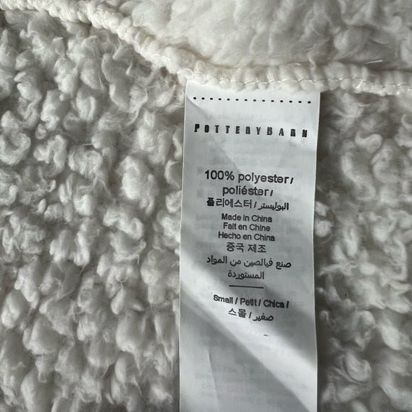 Pottery Barn Women's Teddy Bear Robe Bathrobe Sherpa white Size Small - Picture 4 of 4